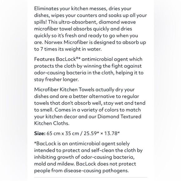 Norwex Kitchen Towel Amethyst NWT - Picture 6 of 9